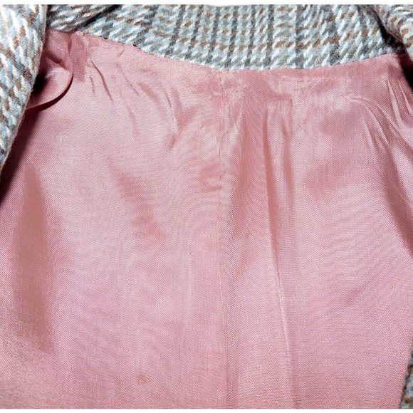 VTG Daniel Hechter Womens 11 Oversized Tweed Wool Blazer Shoulder Pad Brown Gray - Picture 11 of 11